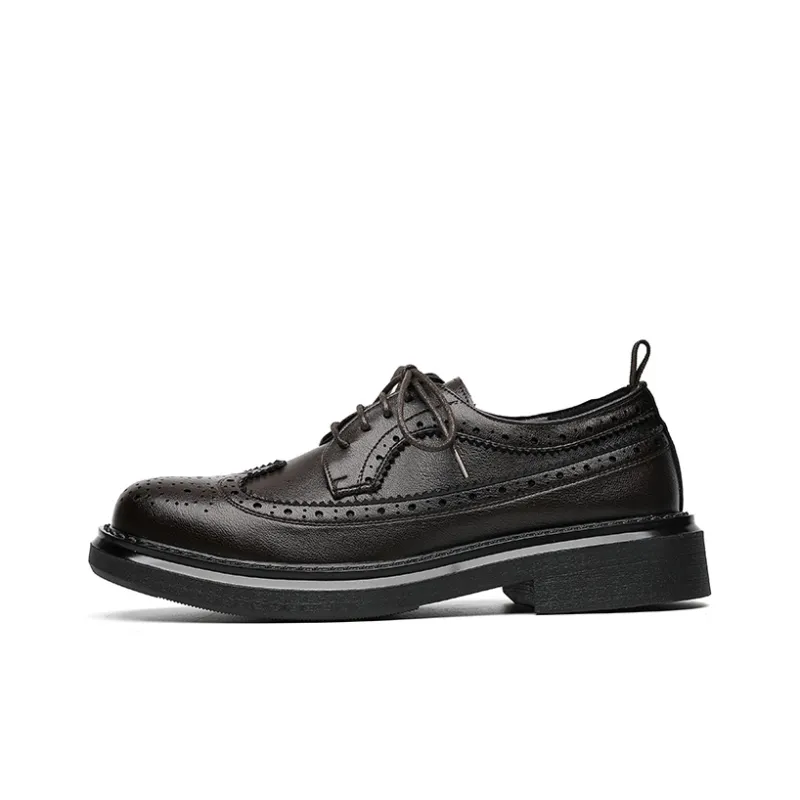 Romon Dress Shoes Men Low Top Black-0