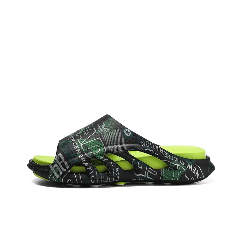 Locke Rubber Sole Totem Graffiti Quiet Slide Slippers Unisex-0