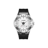Clear White White Dial Black Strap