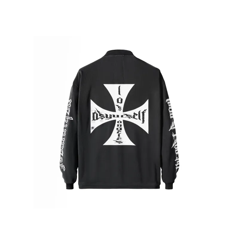 Askyurself Drop Shoulder Sleeve T Shirt Unisex Washed Black-1