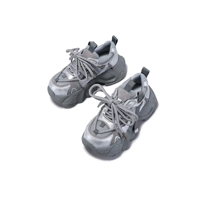 SELAIYA Anti Slip And Wear Resistant Height Increasing Low Top Chunky Sneakers Women's-3