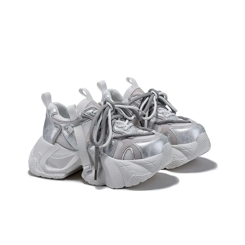 SELAIYA Anti Slip And Wear Resistant Height Increasing Low Top Chunky Sneakers Women's-7