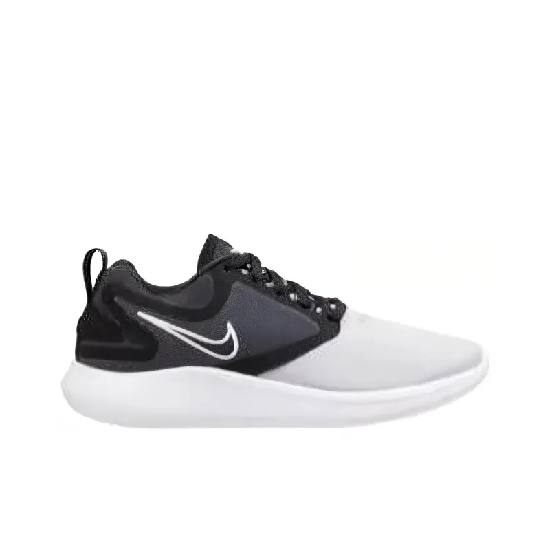 Nike Lunarsolo Durable Breathable Low Top Running Shoes Unisex Black White-1