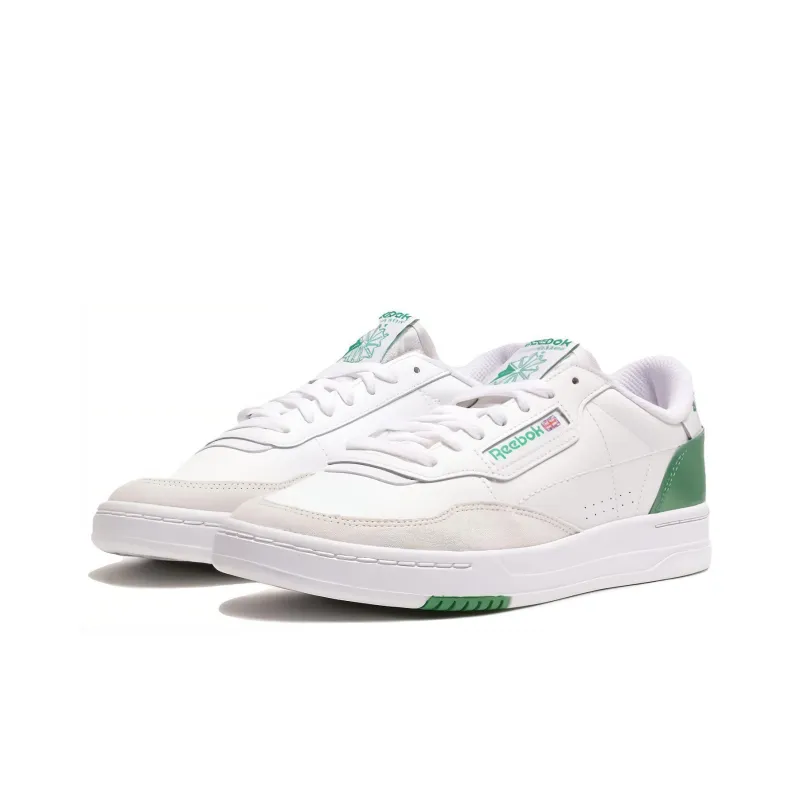 Reebok Court Peak Anti Slip Wear Resistant Low Top Skateboard Shoes Men's White Green-1