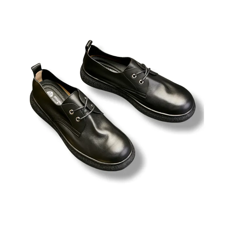 Brounvanm Men's Casual Shoes Men Low Top Black/Yellow Brown-5