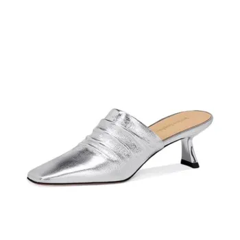 JESSICA SOPHIA Rubber Sole Slip Resistant Abrasion Resistant Wrap toe Slippers Women's Black