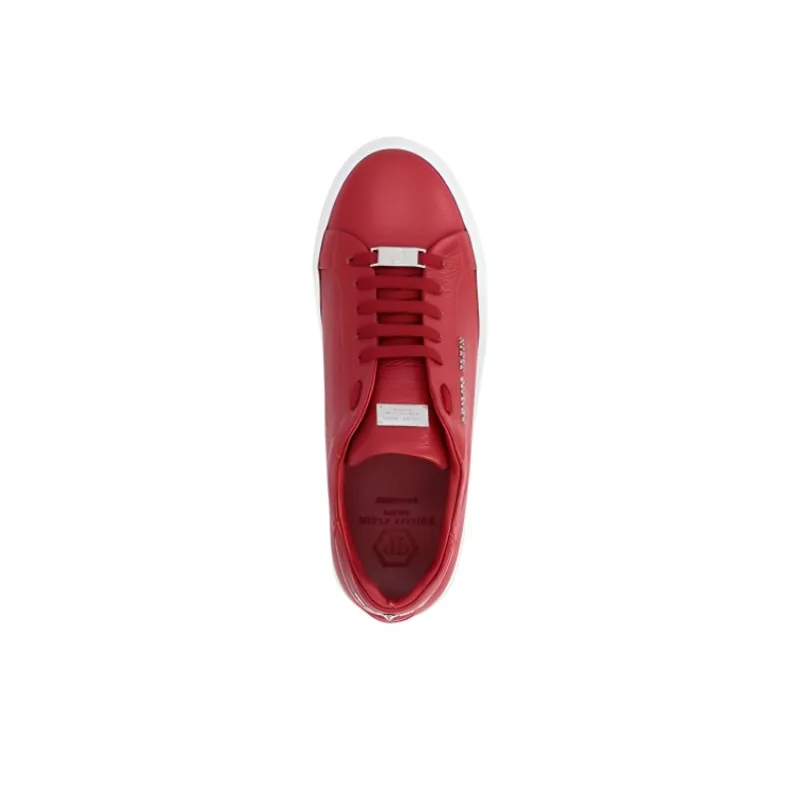 PHILIPP PLEIN Low Top Stylish Skateboarding Shoes Men's Red-3