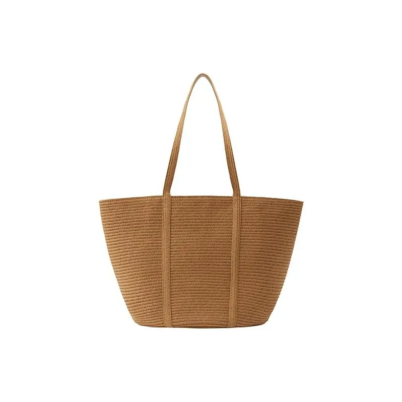 MUJI Paper Tote Bag Shopping Bag Shoulder Bags Large Size Unisex Light Brown-5
