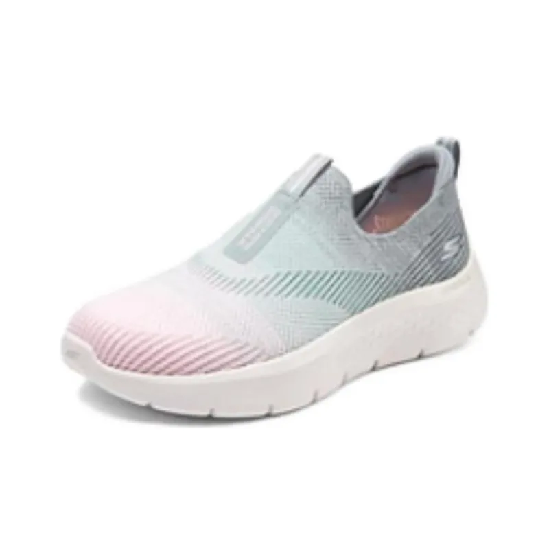 Skechers Go Walk Fle Breathable Low Top Running Shoes Women's Gray Cyan-1