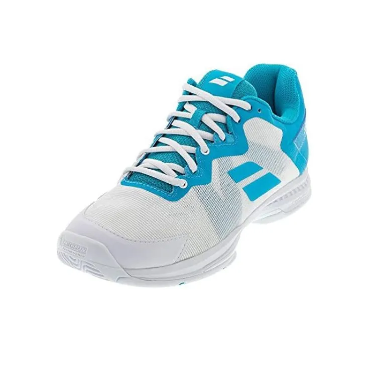 Babolat Slip Resistant And Breathable Low Top Tennis Shoes Women's White Blue-2