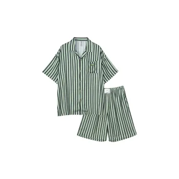 Same Language Pajama Set Men's Vertical Stripes In Tushu Blue