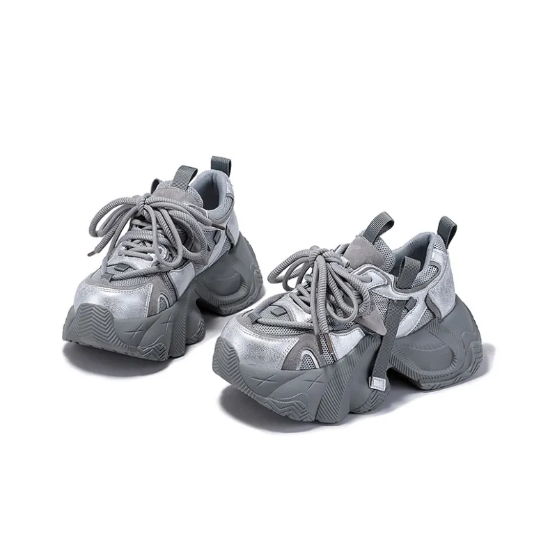 SELAIYA Anti Slip And Wear Resistant Height Increasing Low Top Chunky Sneakers Women's-1