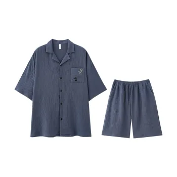 Tianmicat Pajama Set Men's Deep Haze Blue