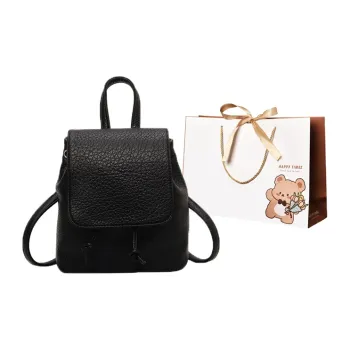 ERANGBEAR PU Small Crossbody Bag Backpack Large Size Women's Black/Brown/White/Silver/Pink