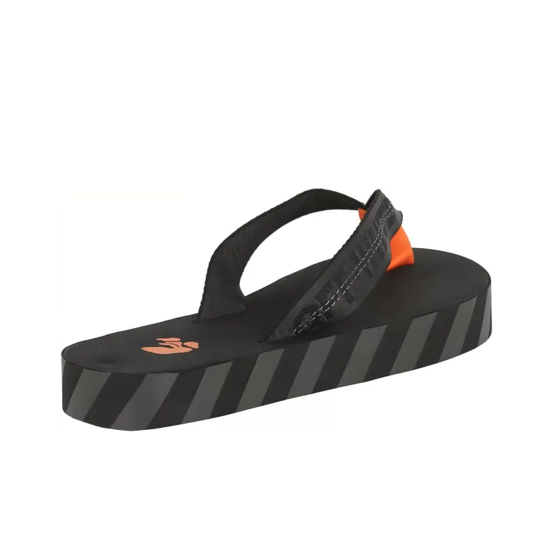 OFF-WHITE Industrial Belt Flip Flop Black Orange-3