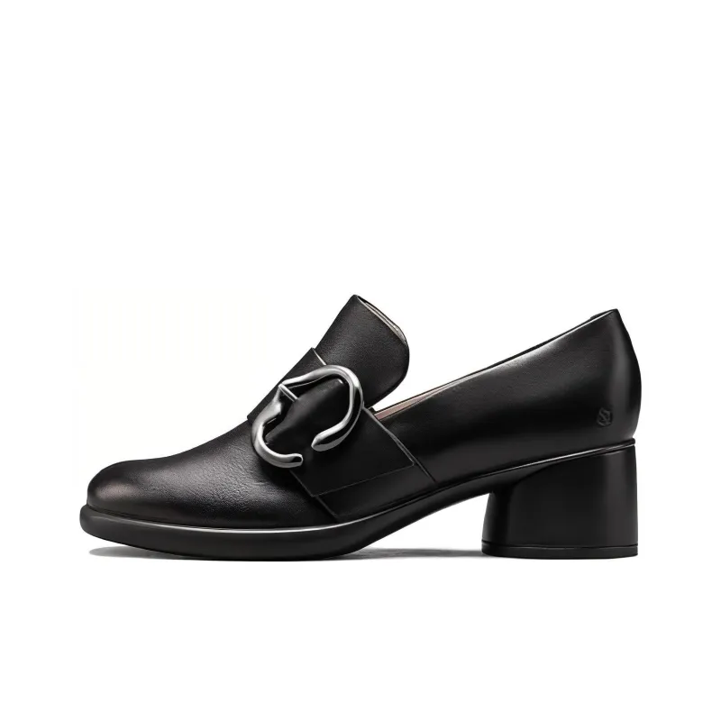 Ecco Chunky Heel Mary Jane Shoes 6.5cm Women's Black-0