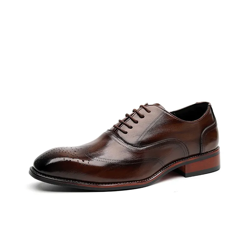 Romon Dress Shoes Men Low Top Black/Brown-11