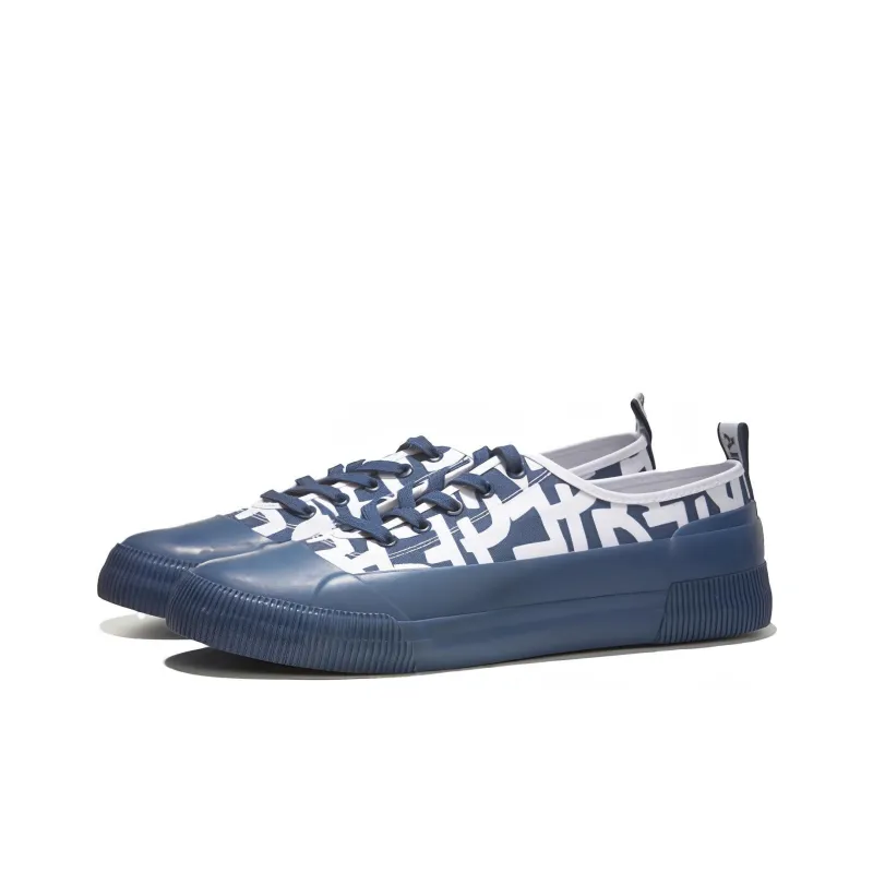 AIGLE Rubber Canvas Shoes Men Low-Top Blue/White-2