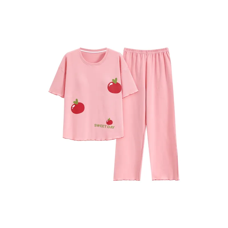 The Story Of The Flower Season Pajama Set Women's Pink-0