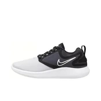 Nike Lunarsolo Durable Breathable Low Top Running Shoes Unisex Black White