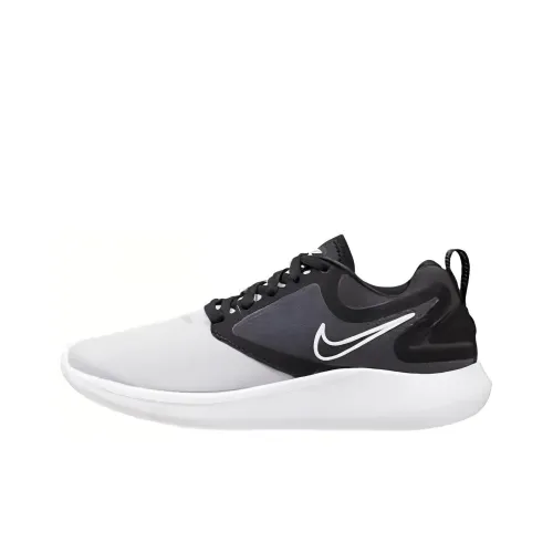 Nike Lunarsolo Durable Breathable Low Top Running Shoes Unisex Black White