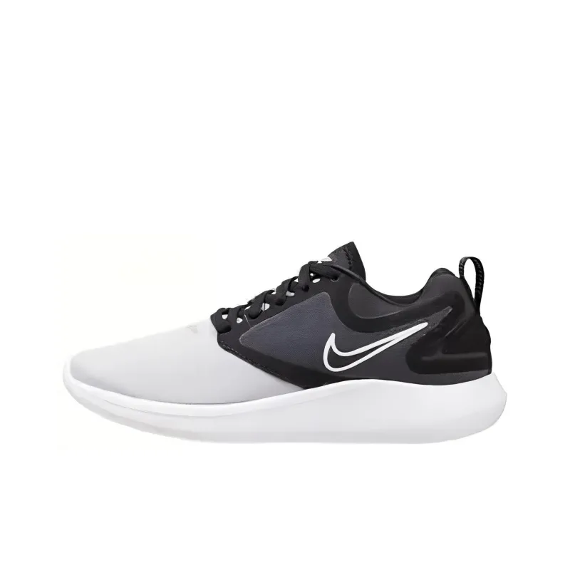Nike Lunarsolo Durable Breathable Low Top Running Shoes Unisex Black White-0