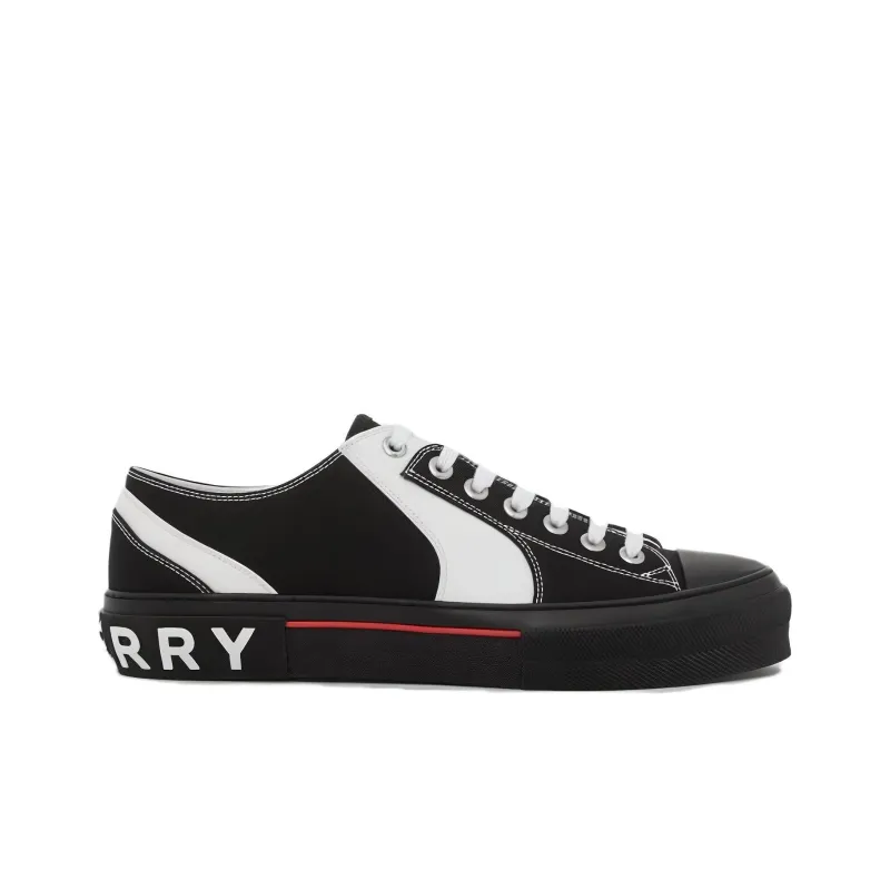 Burberry Colorblock Low Top Canvas Sneaker Black White-1