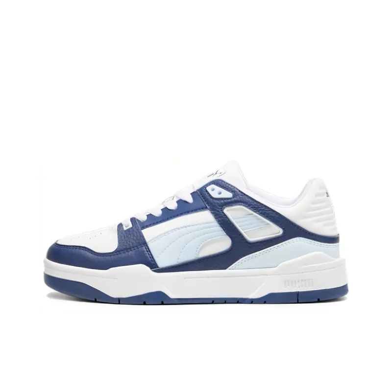 PUMA Slipstream Anti Slip Wear Resistant Low Top Skateboard Shoes Unisex White Blue-0