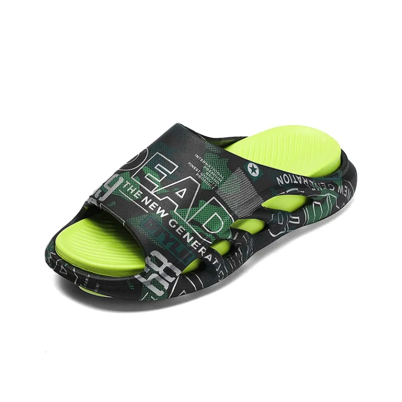 Locke Rubber Sole Totem Graffiti Quiet Slide Slippers Unisex-1