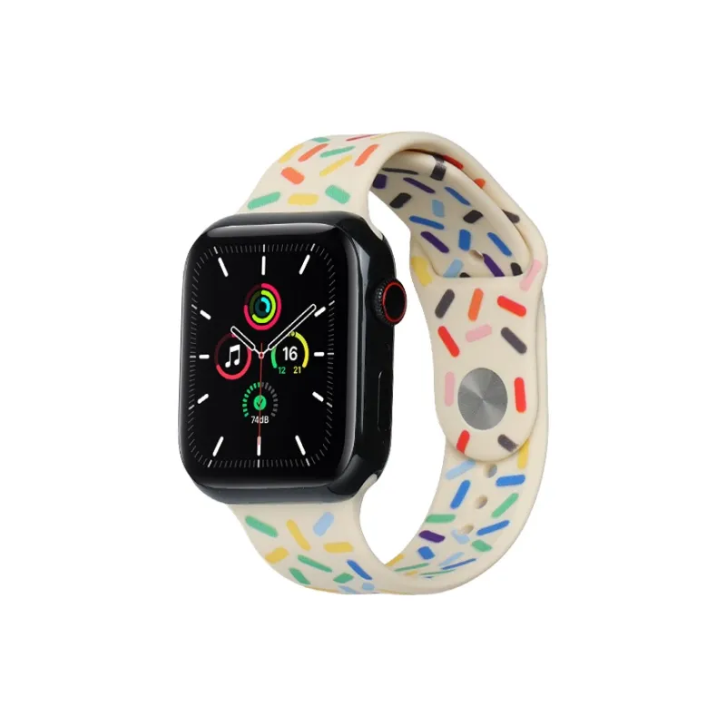 SHIRUI 1/2/3/4 Generation Watch Bands 96 Unisex Raindrop Silicone Apple Watch Bands -63-12