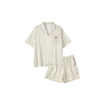 Same Language Pajama Set Women's Vertical Stripes In Sky Blue