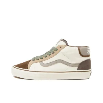 Vans Mid Skool 37 Durable Breathable Mid-Top Skateboard Shoes Women's Beige Brown