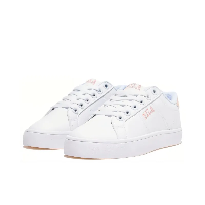 FILA Court Deluxe Anti Slip Wear Resistant Low Top Skateboard Shoes Unisex Pink White-2