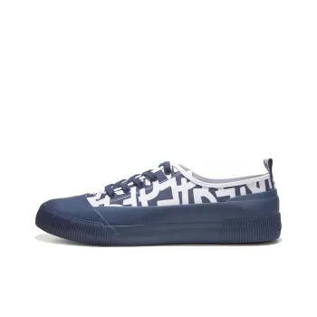 AIGLE Rubber Canvas Shoes Men Low-Top Blue/White