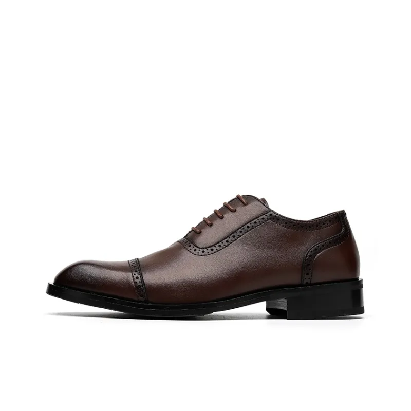 LUOMAIKE Dress Shoes Men Low Top Black, Brown-10