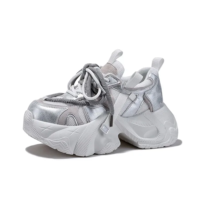 SELAIYA Anti Slip And Wear Resistant Height Increasing Low Top Chunky Sneakers Women's-5