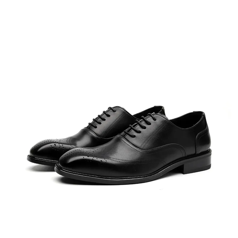 Romon Dress Shoes Men Low Top Black/Brown-2