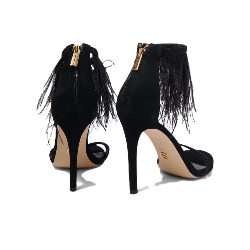MICHAEL KORS Meena 110mm Feather-embellished Sandals Women's-3