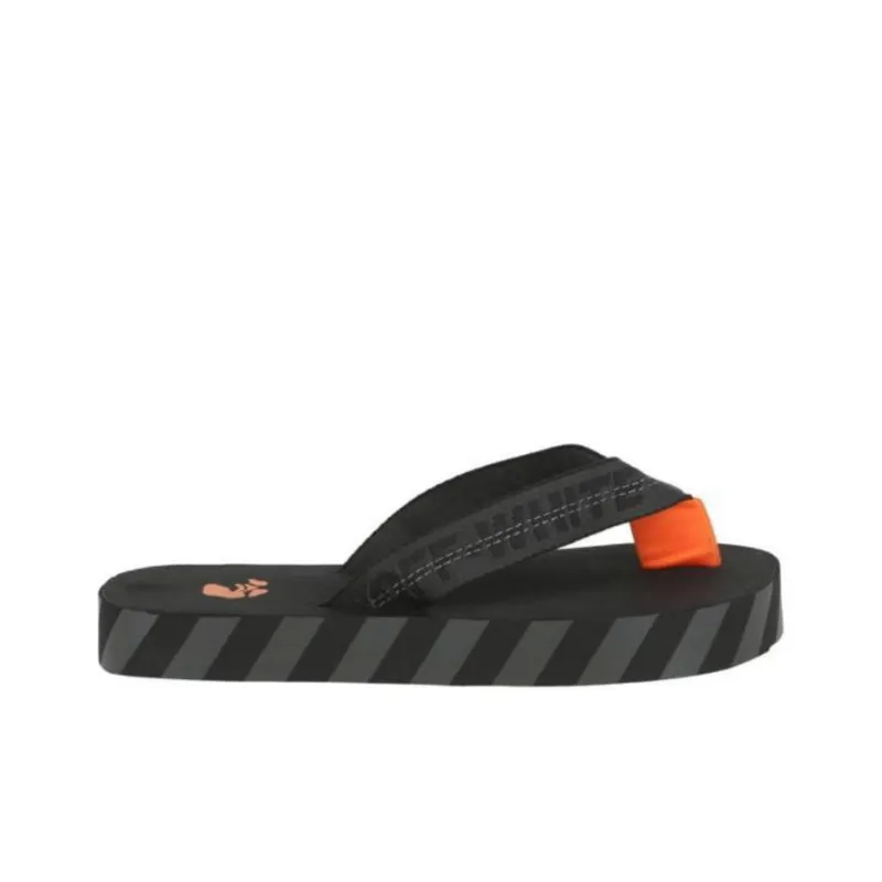 OFF-WHITE Industrial Belt Flip Flop Black Orange-1