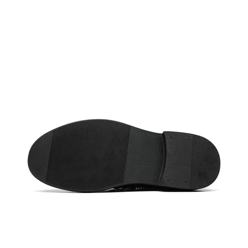 Romon Dress Shoes Men Low Top Black-4