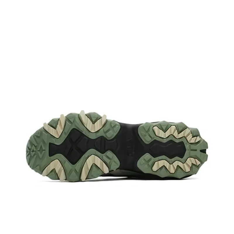 FILA Cushioning Wear Resistant Low Top Chunky Sneakers Unisex Black Green-3