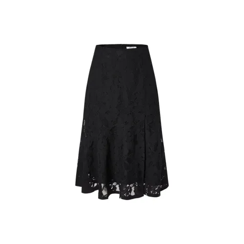 JZ. ANNAKRO Casual Long Skirts Women's Plain Black