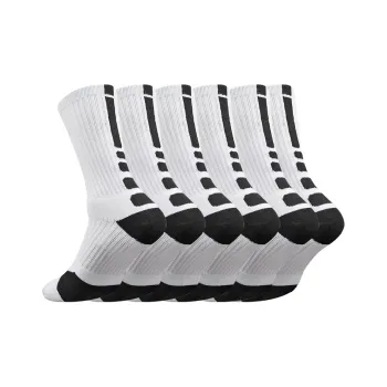 Ledomoda Basketball Socks Unisex 6 Pack White Black