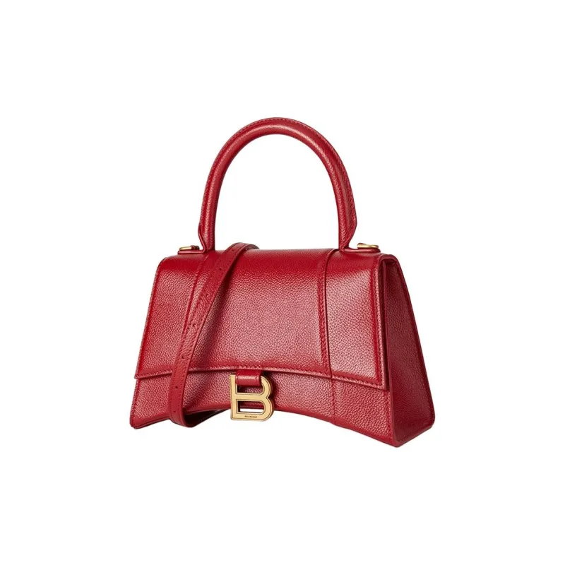 Balenciaga Grain Cow Leather Handbag Trumpets Women's Red-1