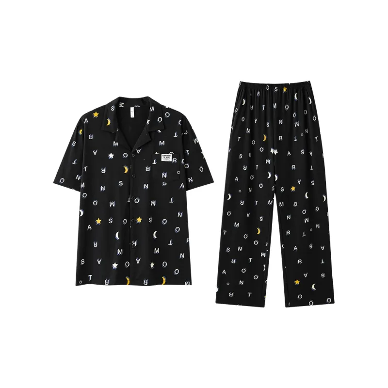 Tianmicat Silent Wind Series Pajama Set Men's Black-0