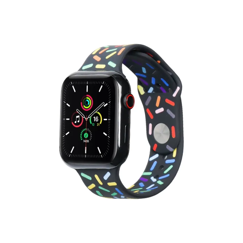 SHIRUI 1/2/3/4 Generation Watch Bands 96 Unisex Raindrop Silicone Apple Watch Bands -63-0