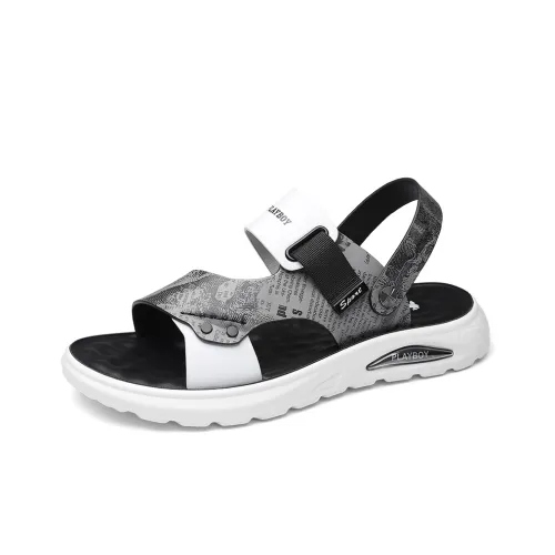 Playboy Beach Sandals Men Gray White