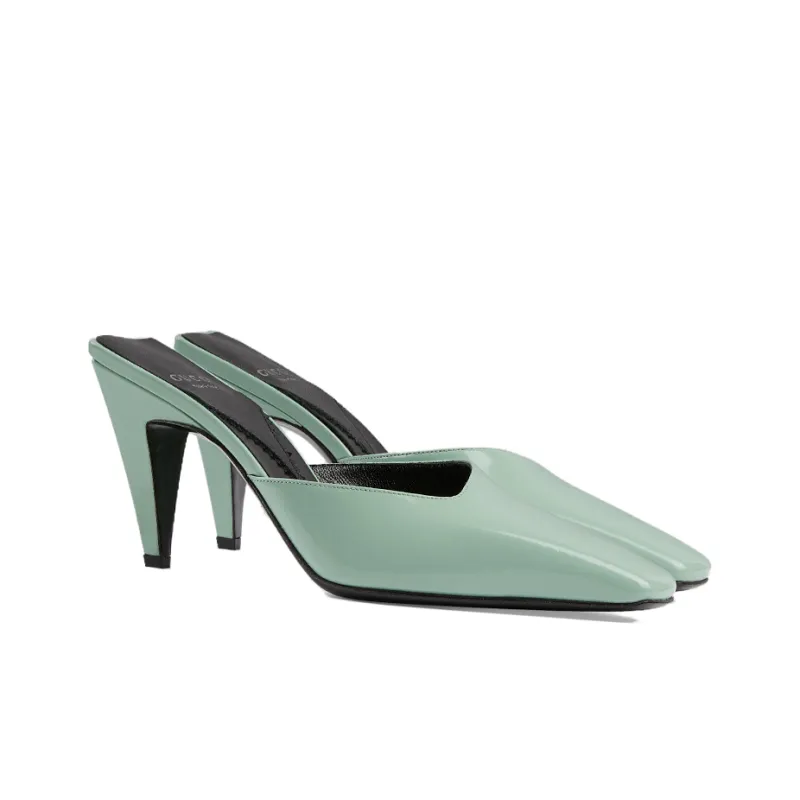 GUCCI Closed Toe Slippers Women's Aquamarine Stone Color-3