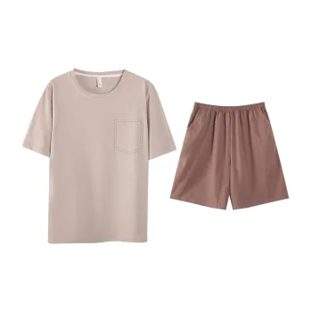 CHUDUAN Pajama Set Men's Light Brown