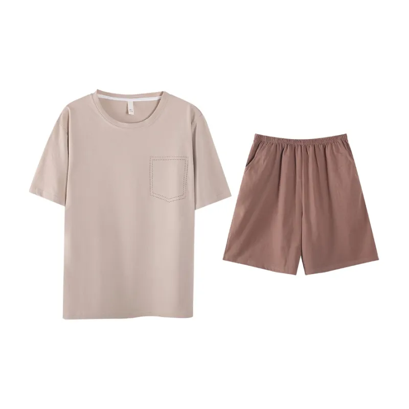 CHUDUAN Pajama Set Men's Light Brown-0